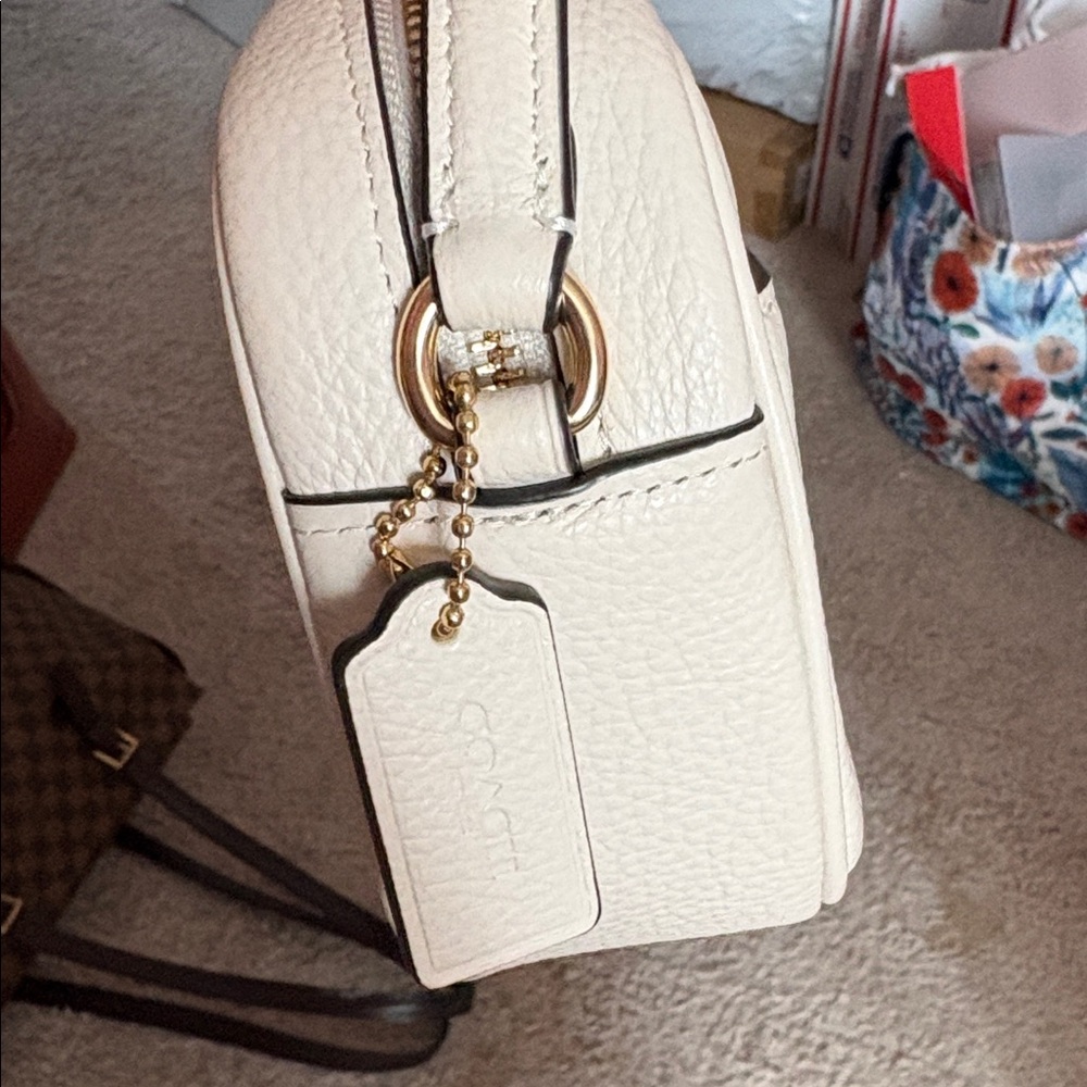 COACH Pebbled Leather Crossbody Bag in White - Picture 3 of 9